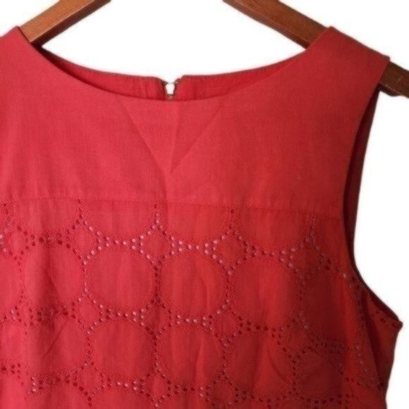 Studio One Sleeveless Crew Neckline Shift Dress Orange size‎ 8 Cotton - Picture 6 of 12